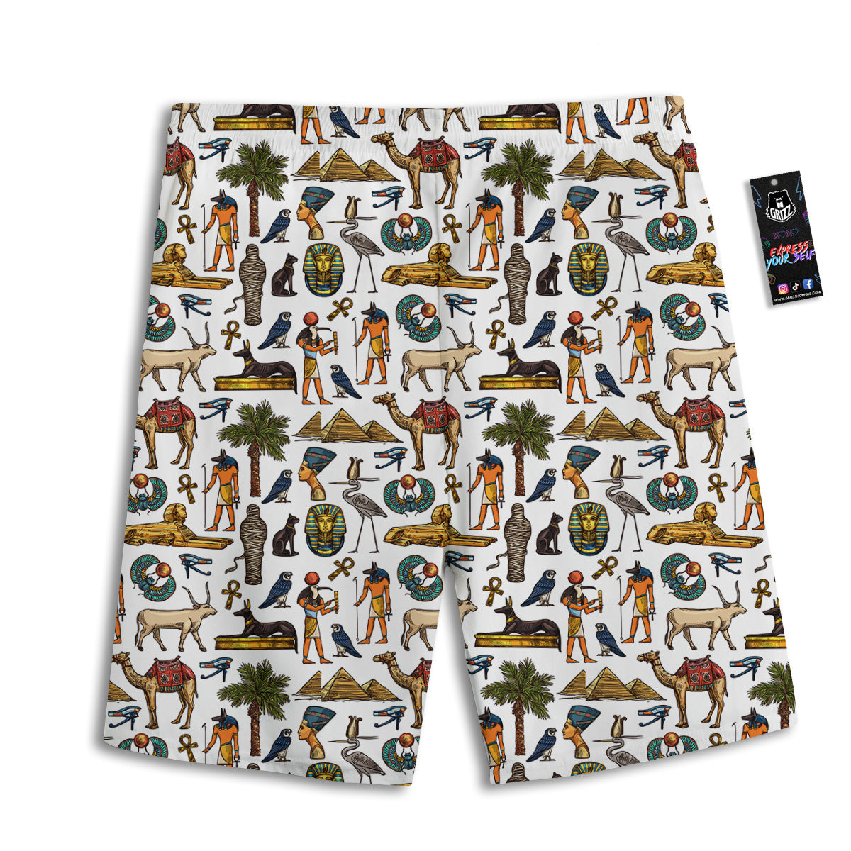 Egypt Religion Symbols Print Pattern Men's Athletic Shorts