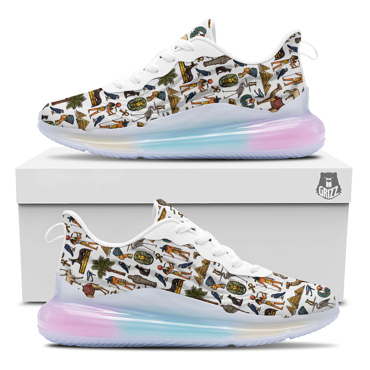 Egypt Religion Symbols Print Pattern Running Sneakers-grizzshop
