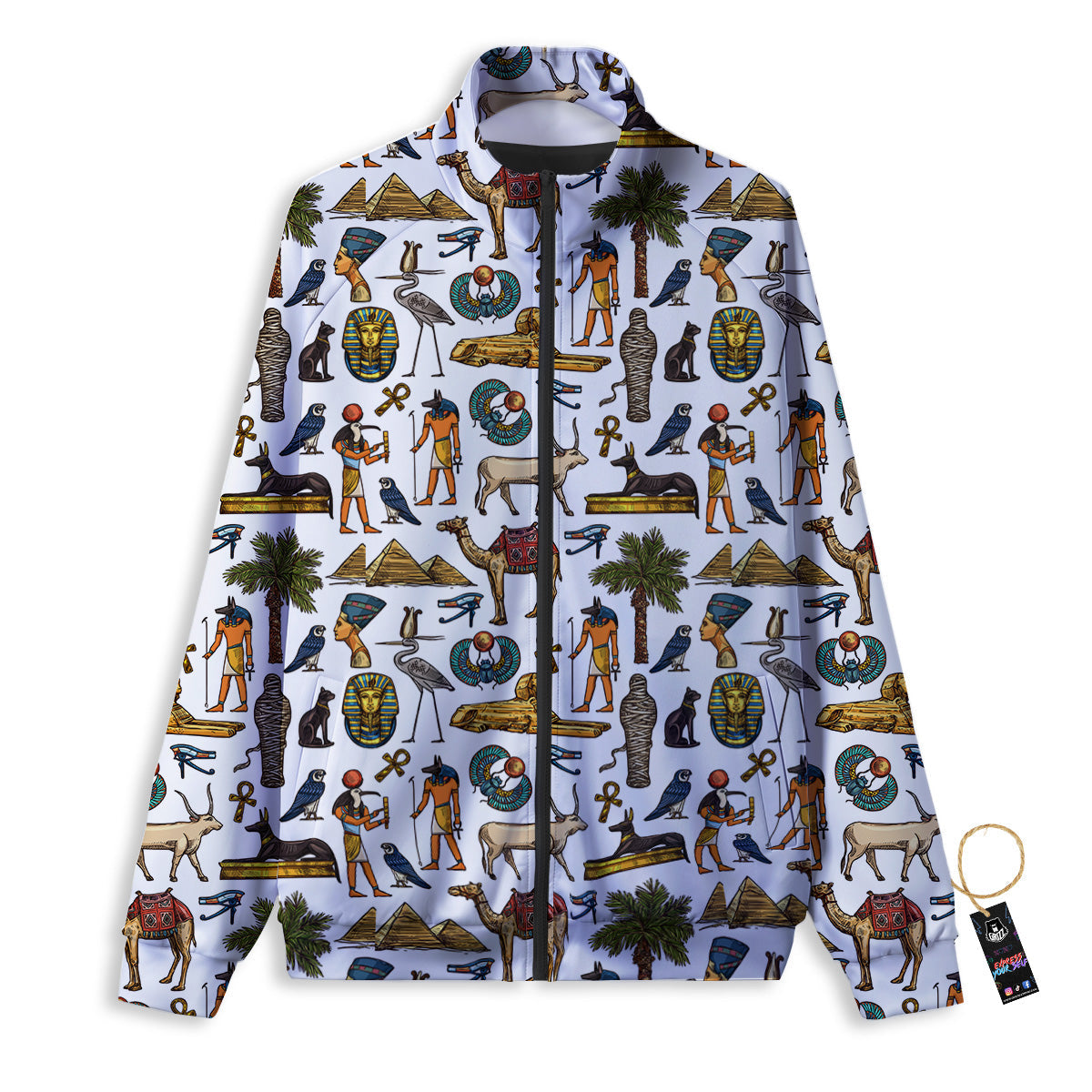 Egypt Religion Symbols Print Pattern Track Jacket-grizzshop