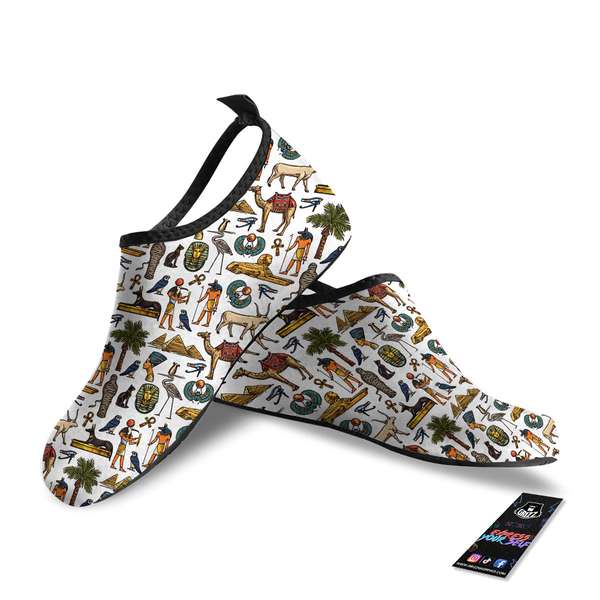 Egypt Religion Symbols Print Pattern Water Shoes-grizzshop