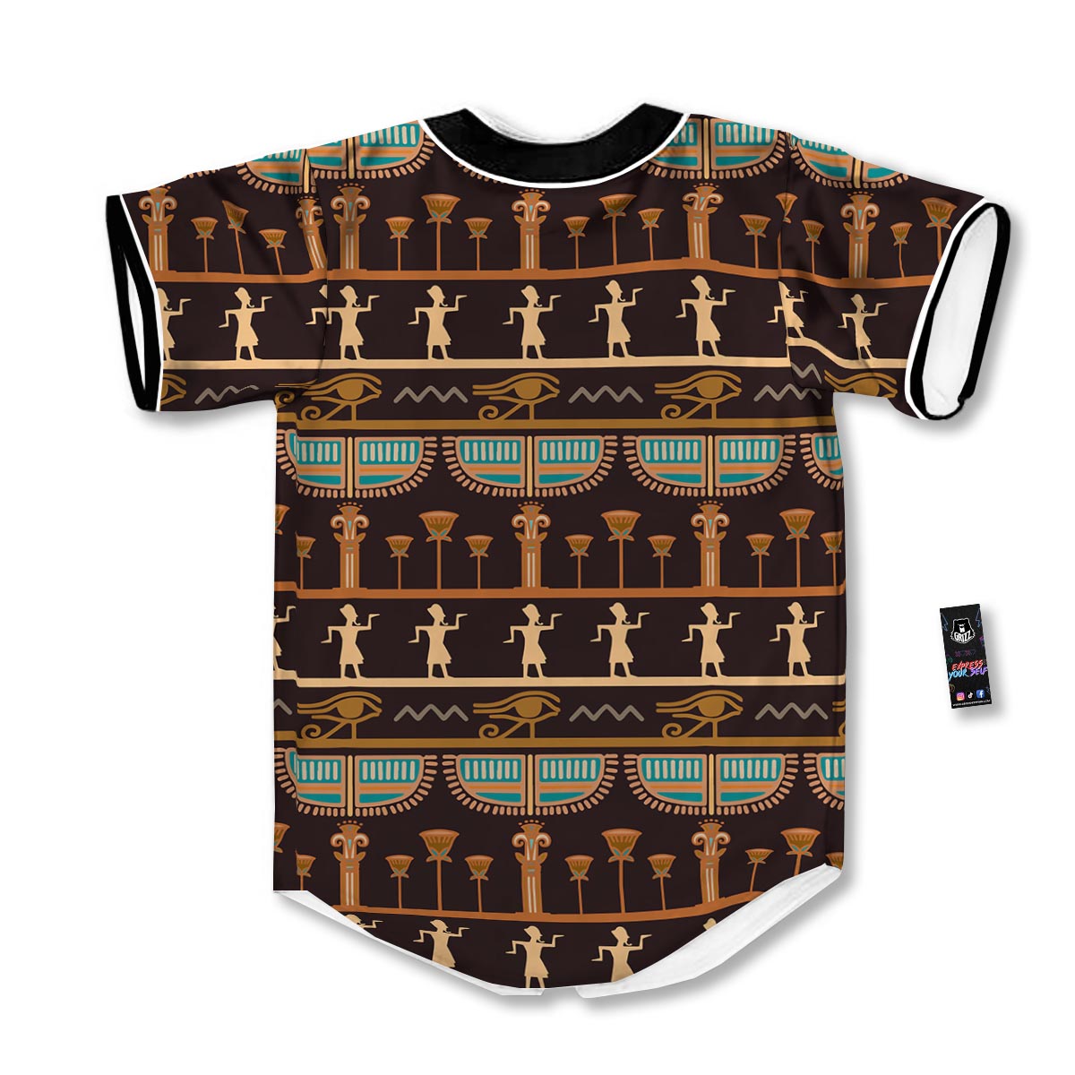 Egypt Tribal Print Pattern Baseball Jersey-grizzshop