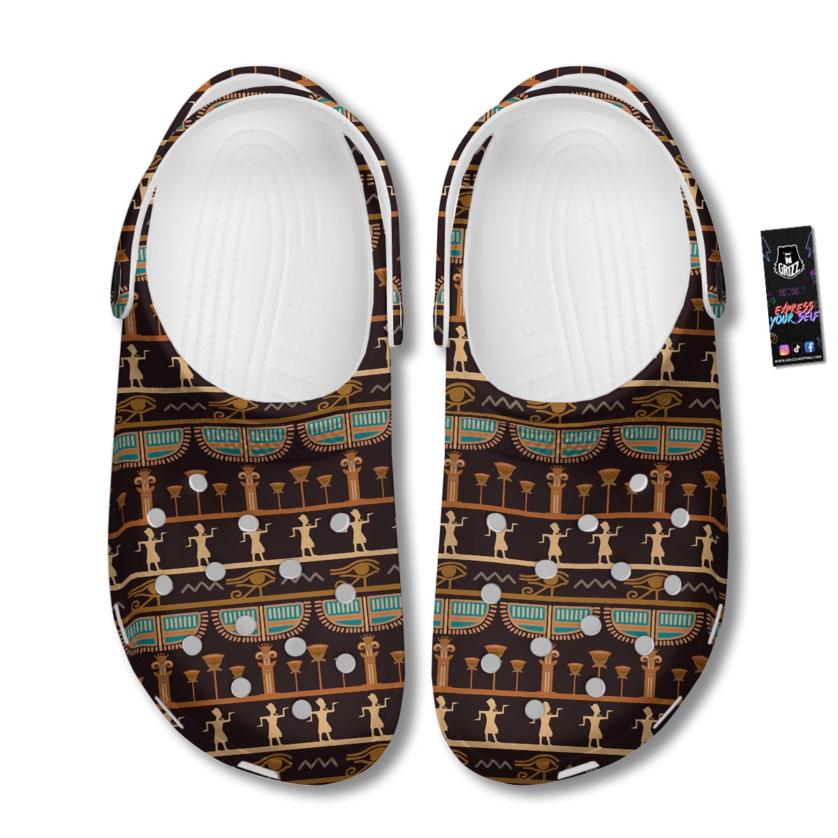 Egypt Tribal Print Pattern Clog-grizzshop