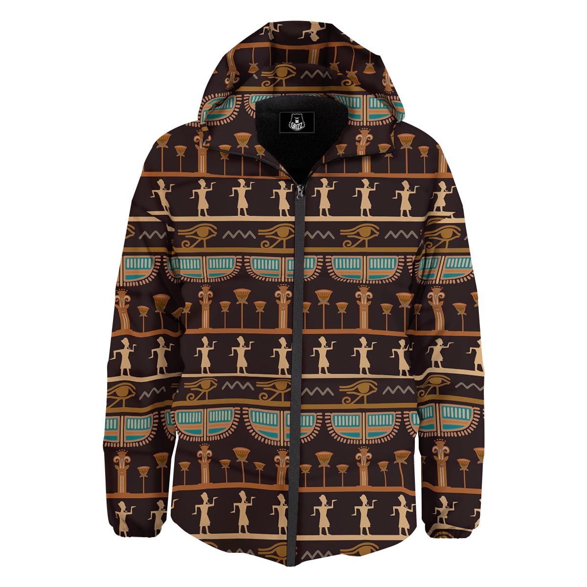 Egypt Tribal Print Pattern Down Jacket-grizzshop