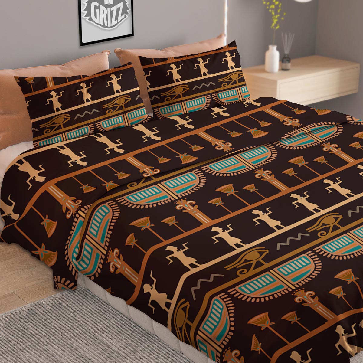 Egypt Tribal Print Pattern Duvet Cover Bedding Set