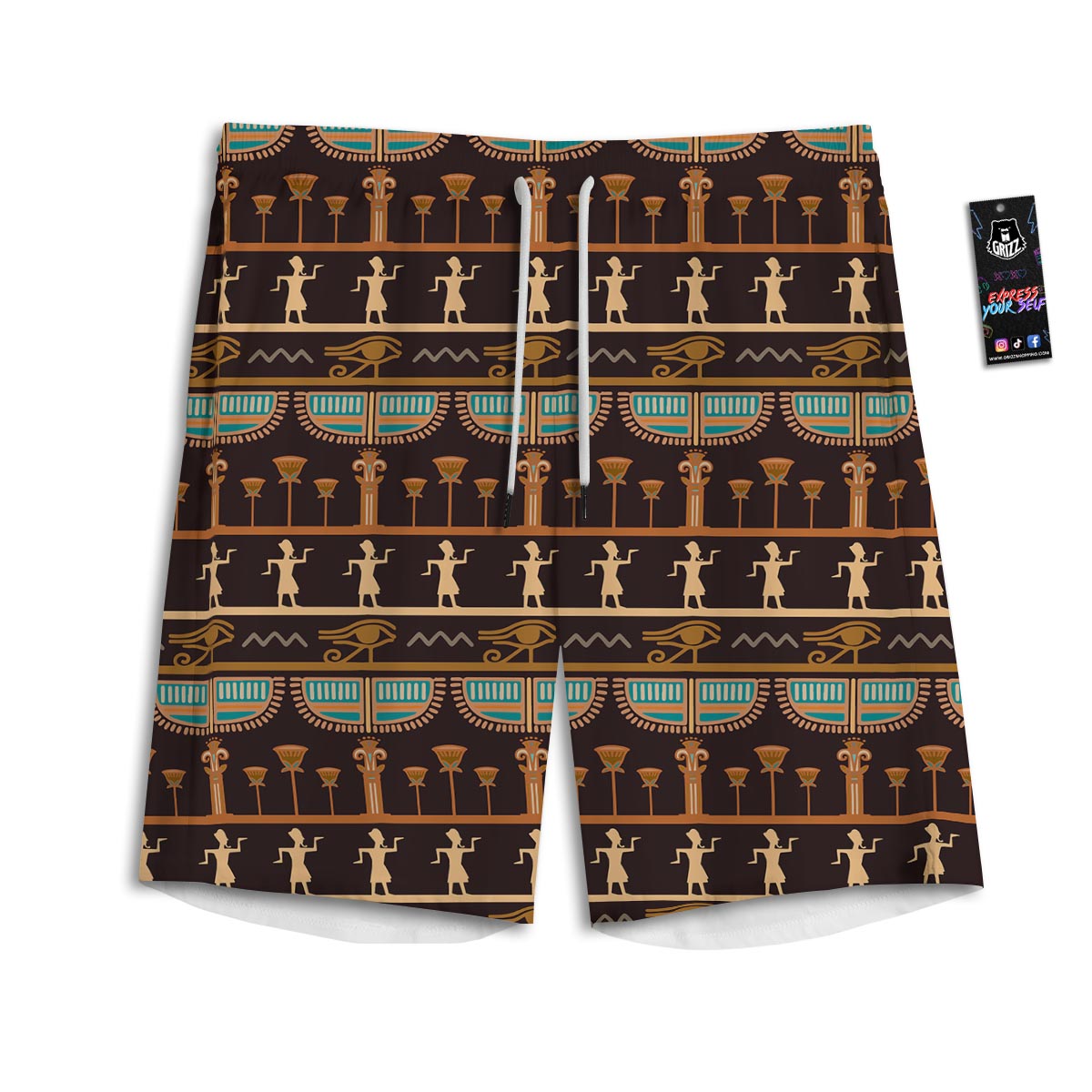 Egypt Tribal Print Pattern Men's Athletic Shorts