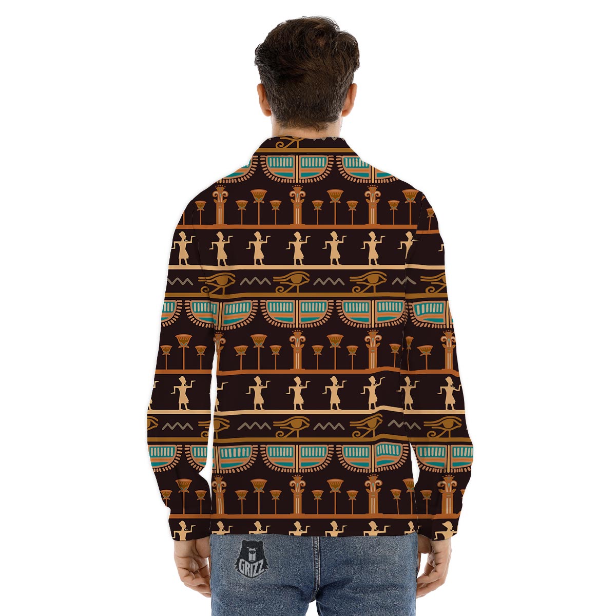 Egypt Tribal Print Pattern Men's Dress Shirts-grizzshop