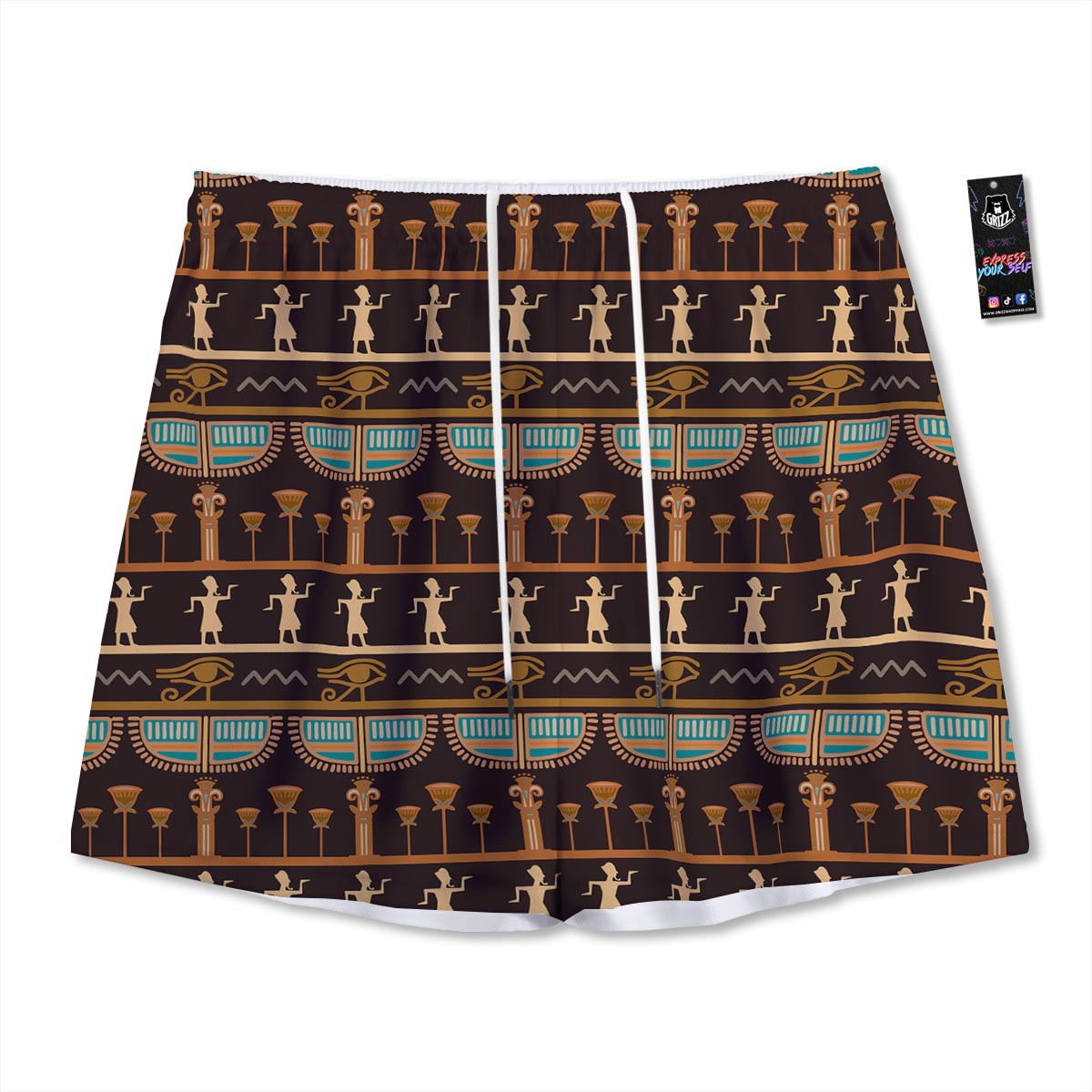 Egypt Tribal Print Pattern Mesh Shorts