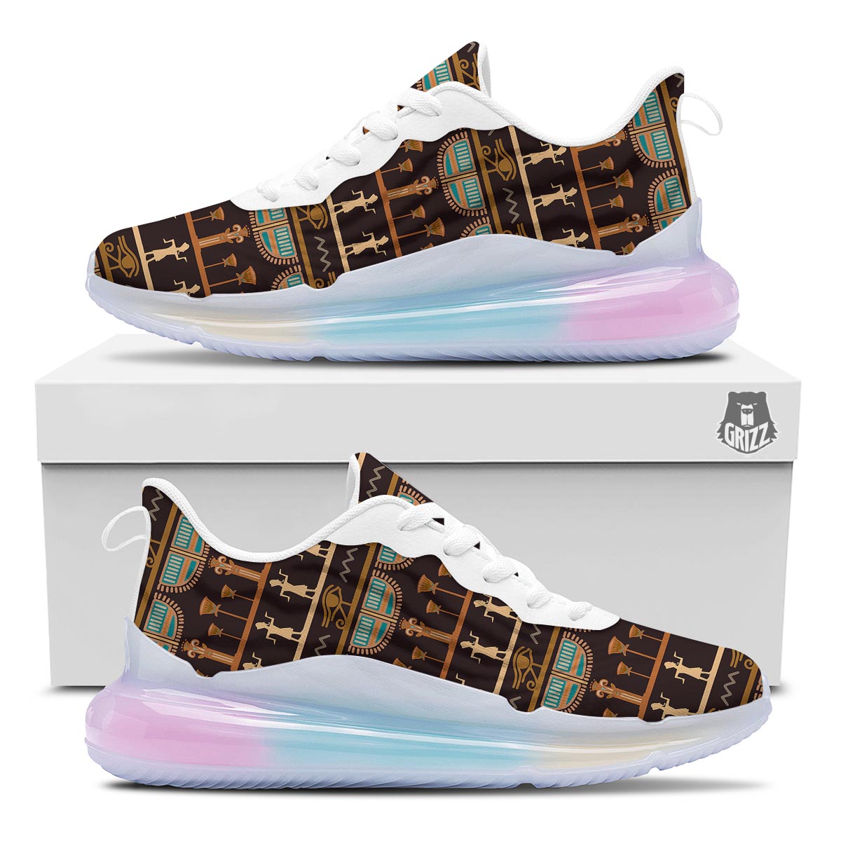 Egypt Tribal Print Pattern Running Sneakers-grizzshop