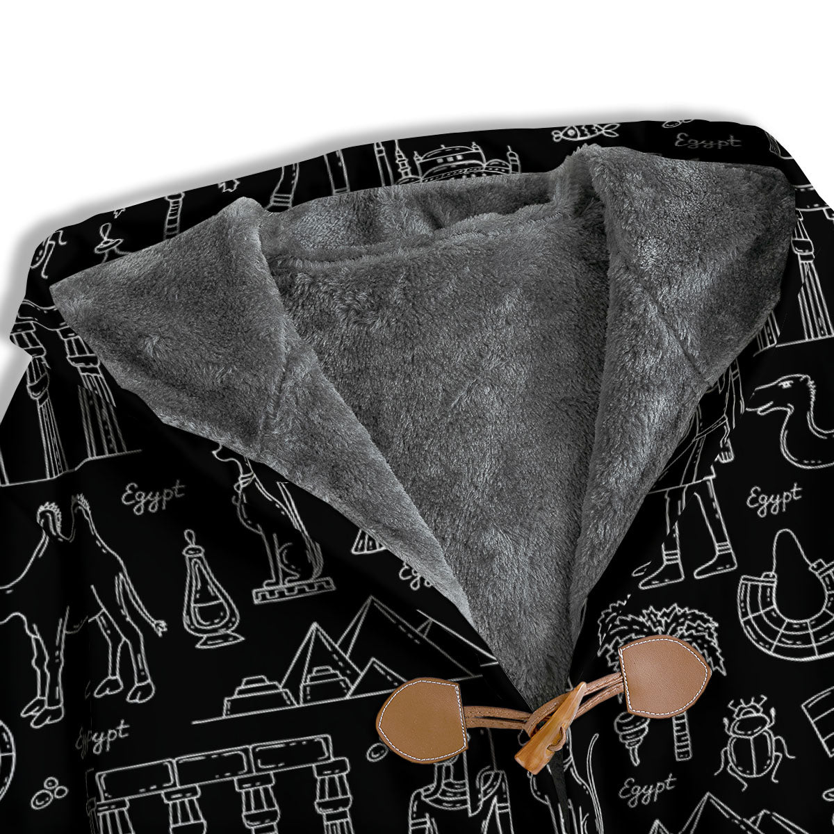 Egypt White And Black Print Pattern Men's Windbreaker Jacket-grizzshop