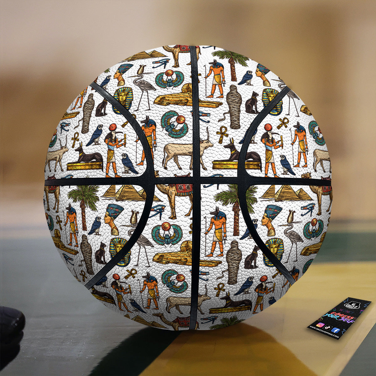 Egypt Religion Symbols Print Pattern Basketball