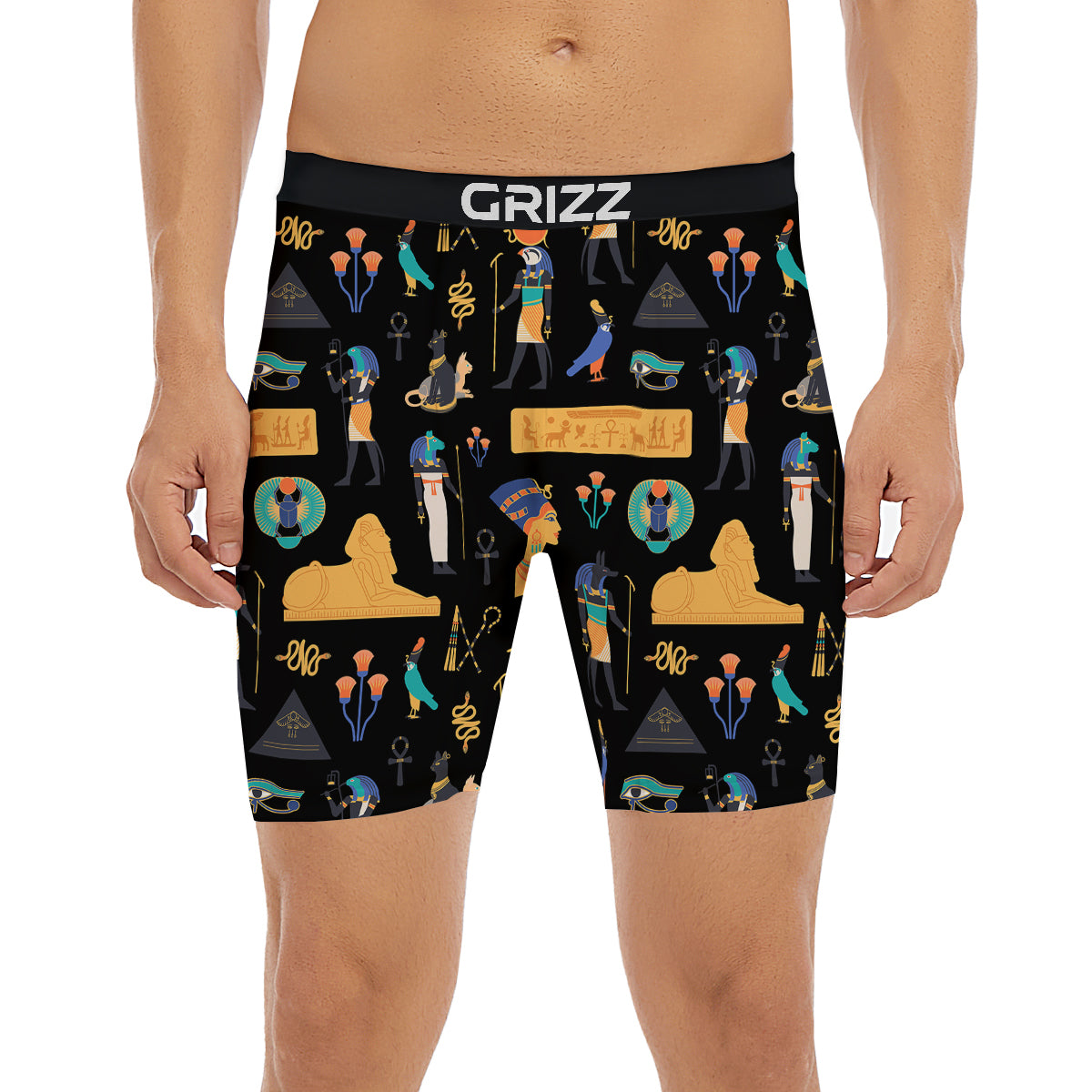 Egyptian Ancient Print Pattern Boxer Briefs-grizzshop