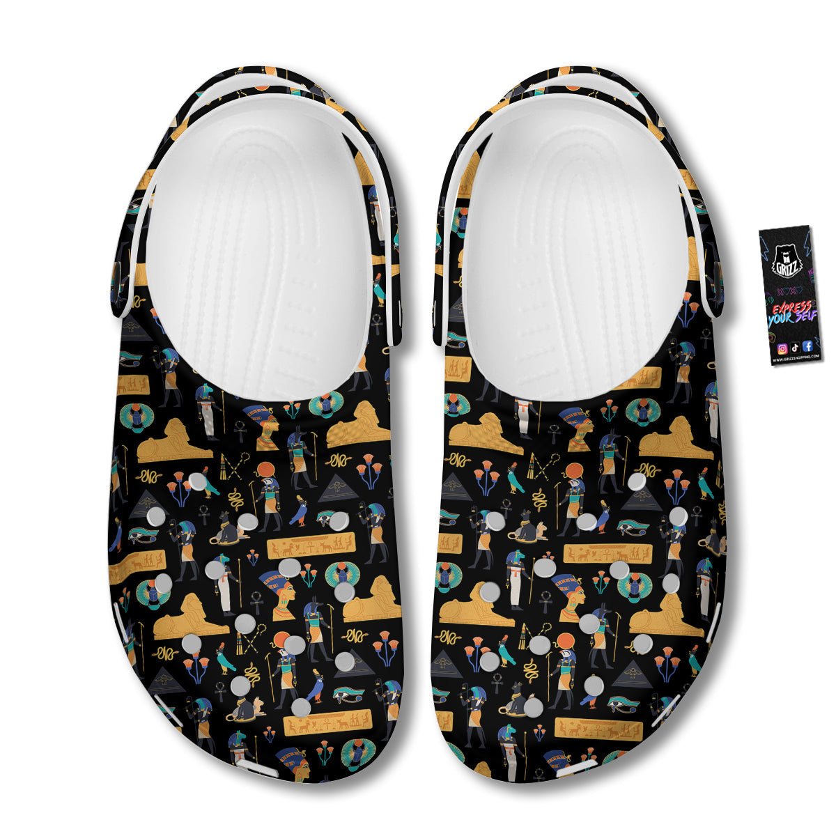 Egyptian Ancient Print Pattern Clog-grizzshop