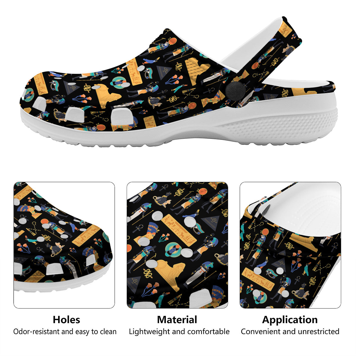 Egyptian Ancient Print Pattern Clog-grizzshop