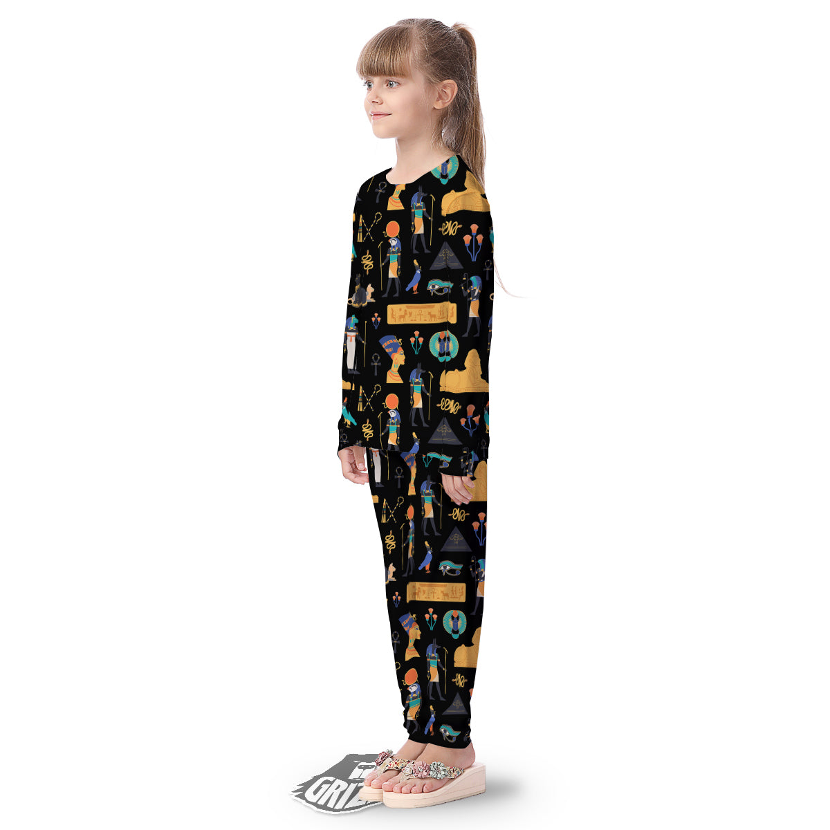 Egyptian Ancient Print Pattern Kid's Pajamas-grizzshop