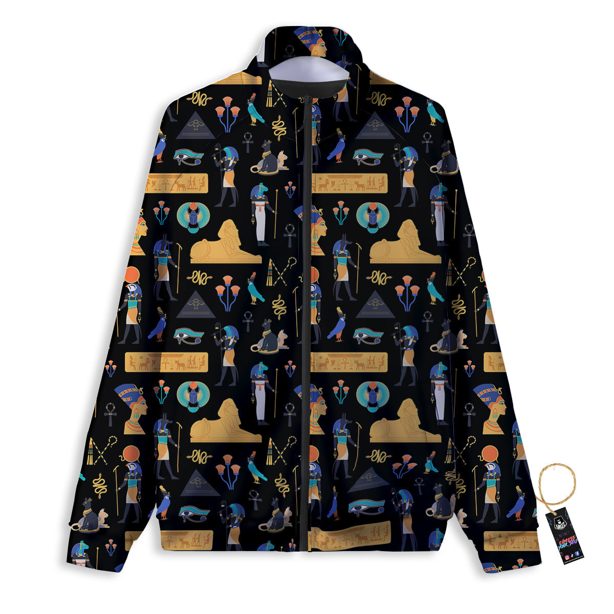 Egyptian Ancient Print Pattern Track Jacket-grizzshop