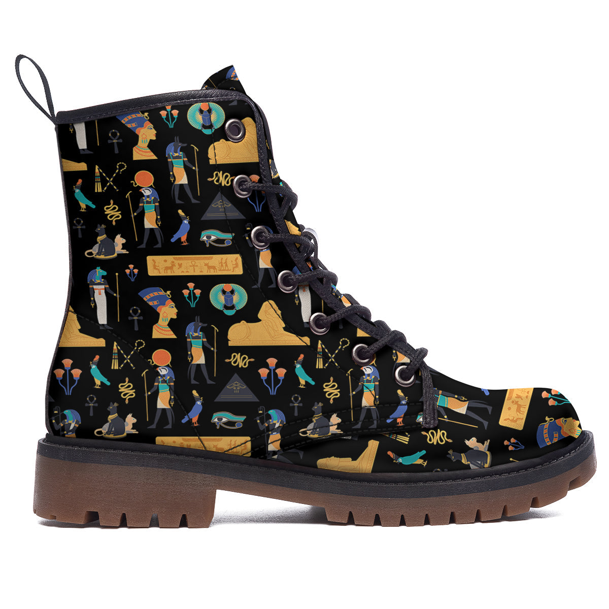 Egyptian Ancient Print Pattern Work Boots-grizzshop