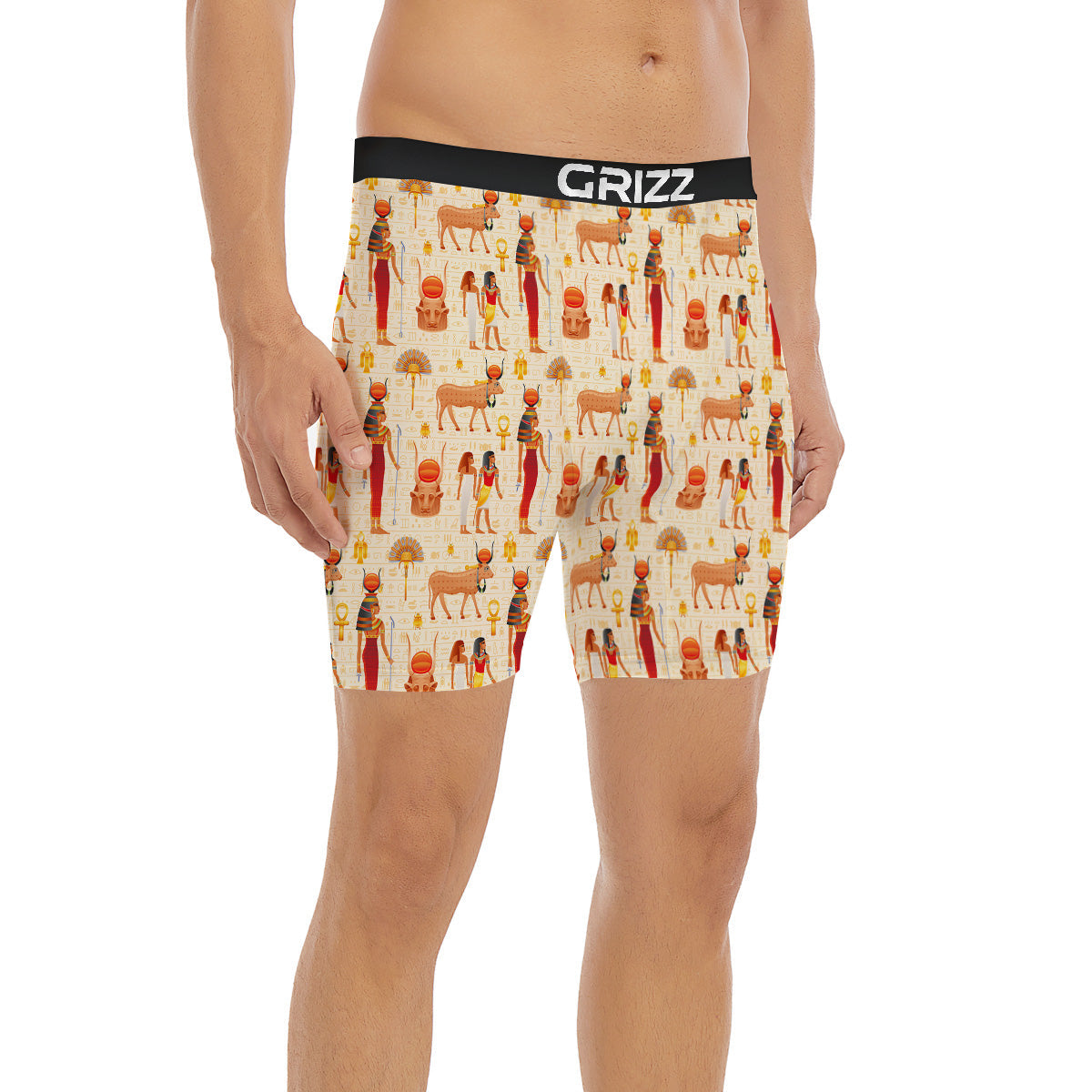 Egyptian Cow Hathor Goddess Print Pattern Boxer Briefs-grizzshop