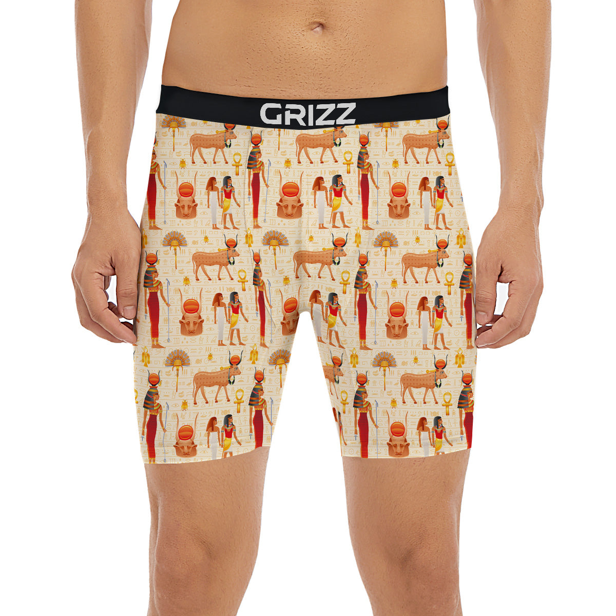 Egyptian Cow Hathor Goddess Print Pattern Boxer Briefs-grizzshop