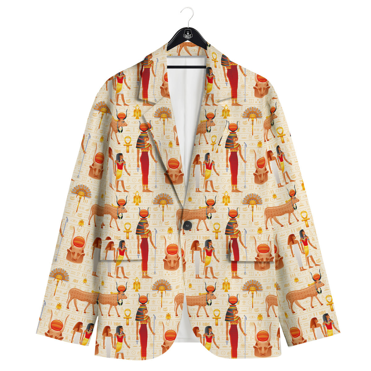 Egyptian Cow Hathor Goddess Print Pattern Men's Sport Coat-grizzshop