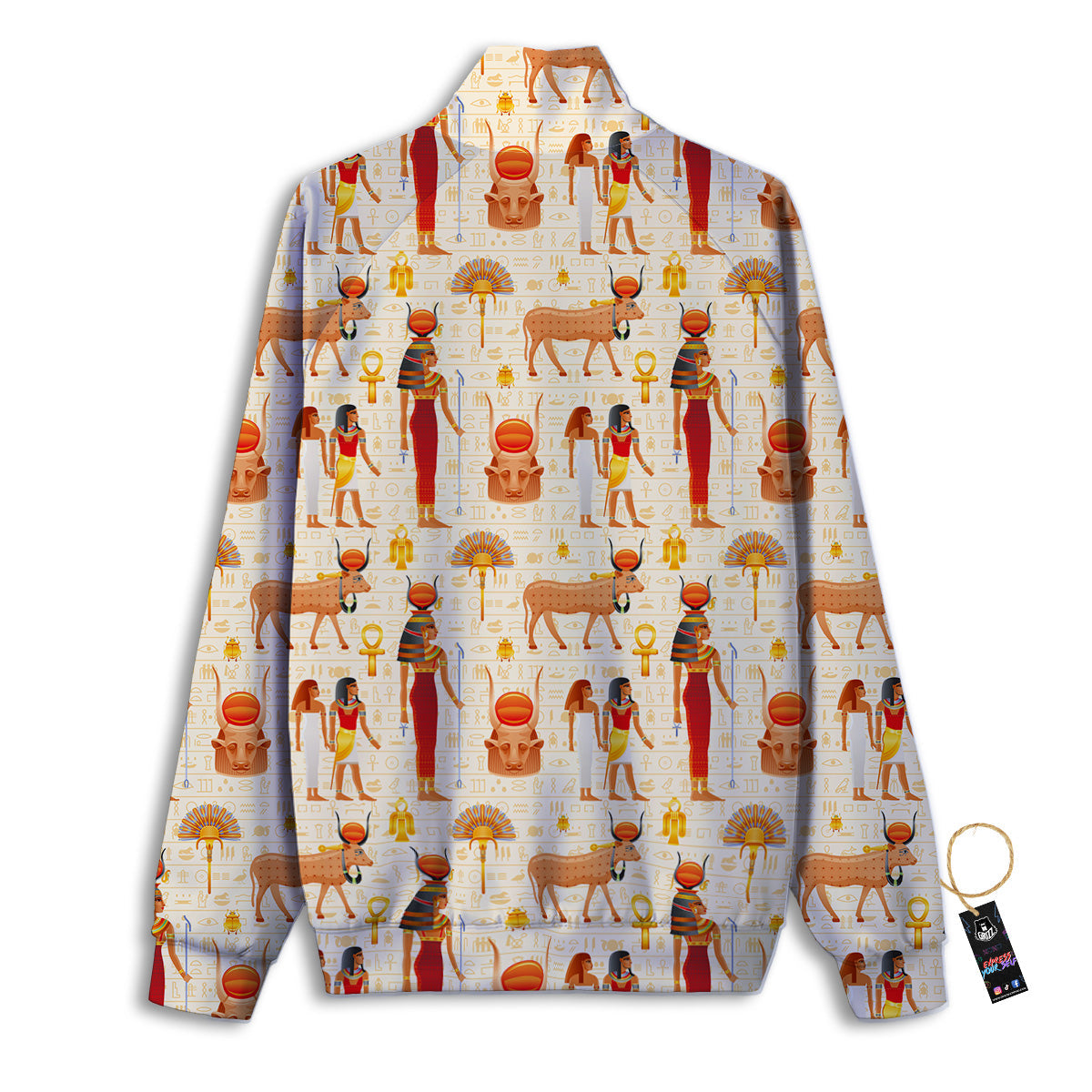 Egyptian Cow Hathor Goddess Print Pattern Track Jacket-grizzshop