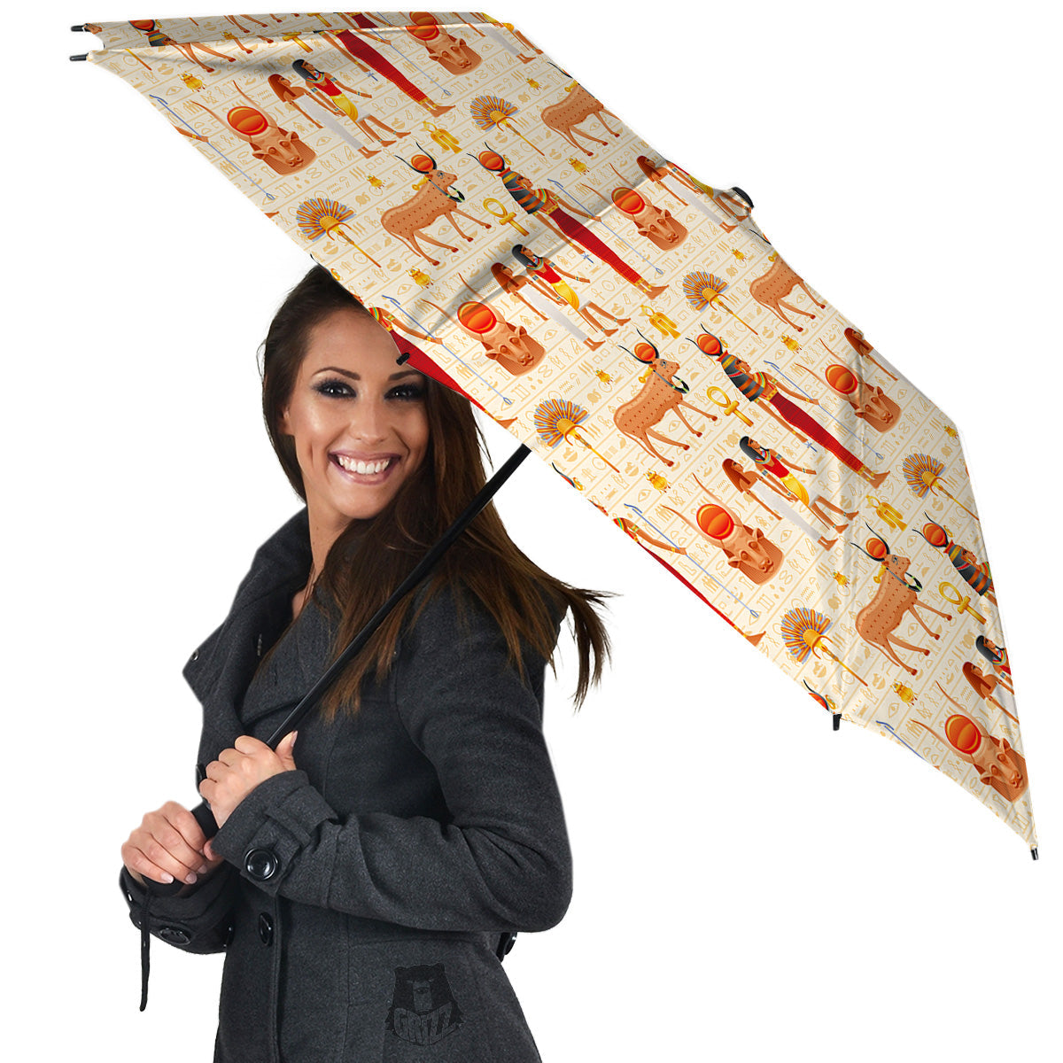 Egyptian Cow Hathor Goddess Print Pattern Umbrella-grizzshop