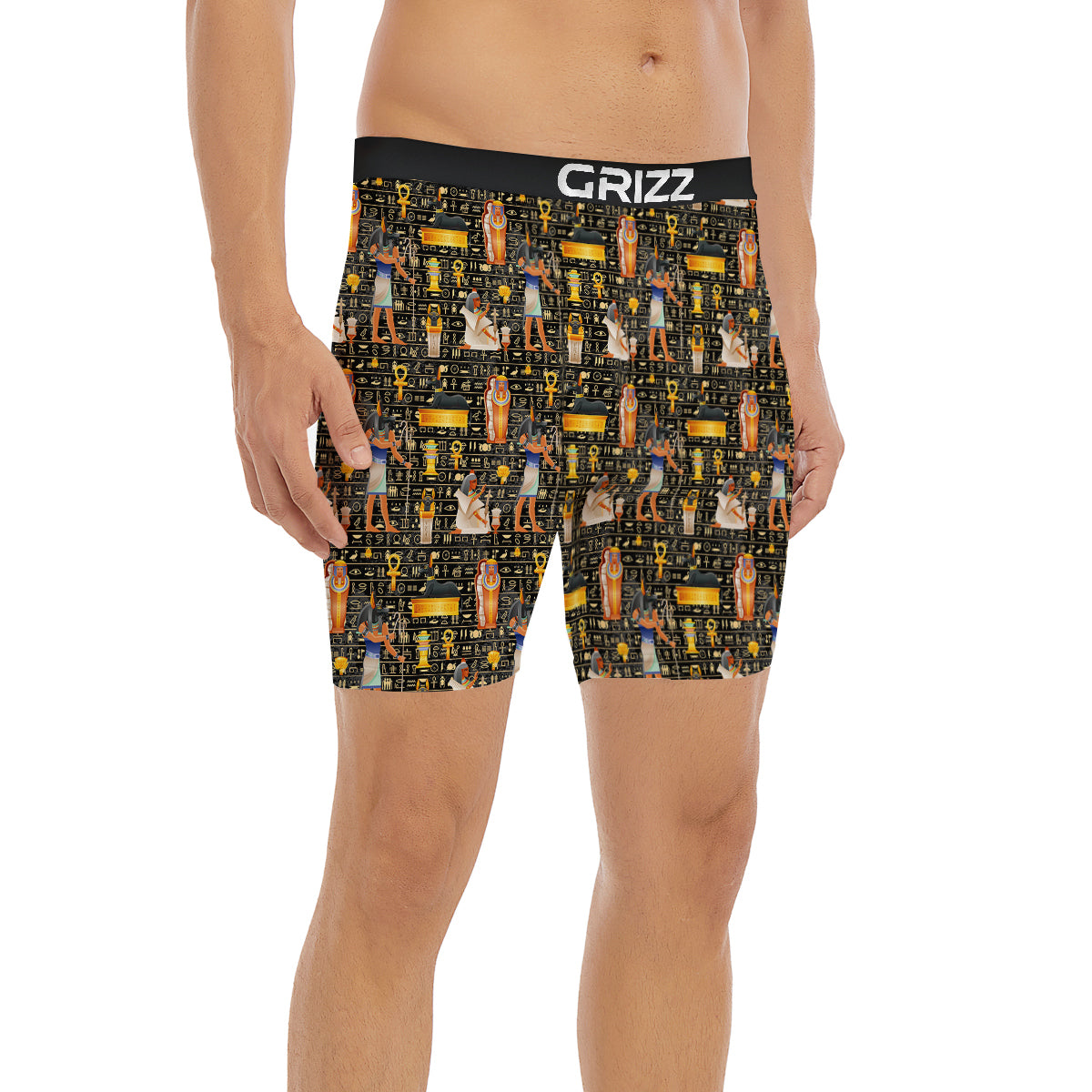 Egyptian Jackal Anubis God Print Pattern Boxer Briefs-grizzshop