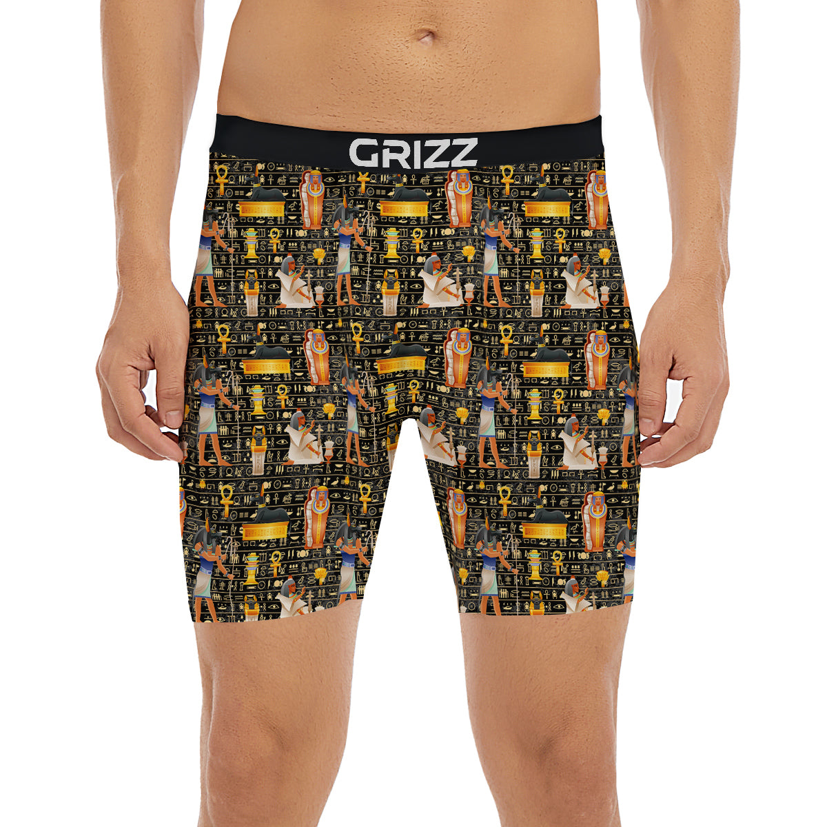 Egyptian Jackal Anubis God Print Pattern Boxer Briefs-grizzshop