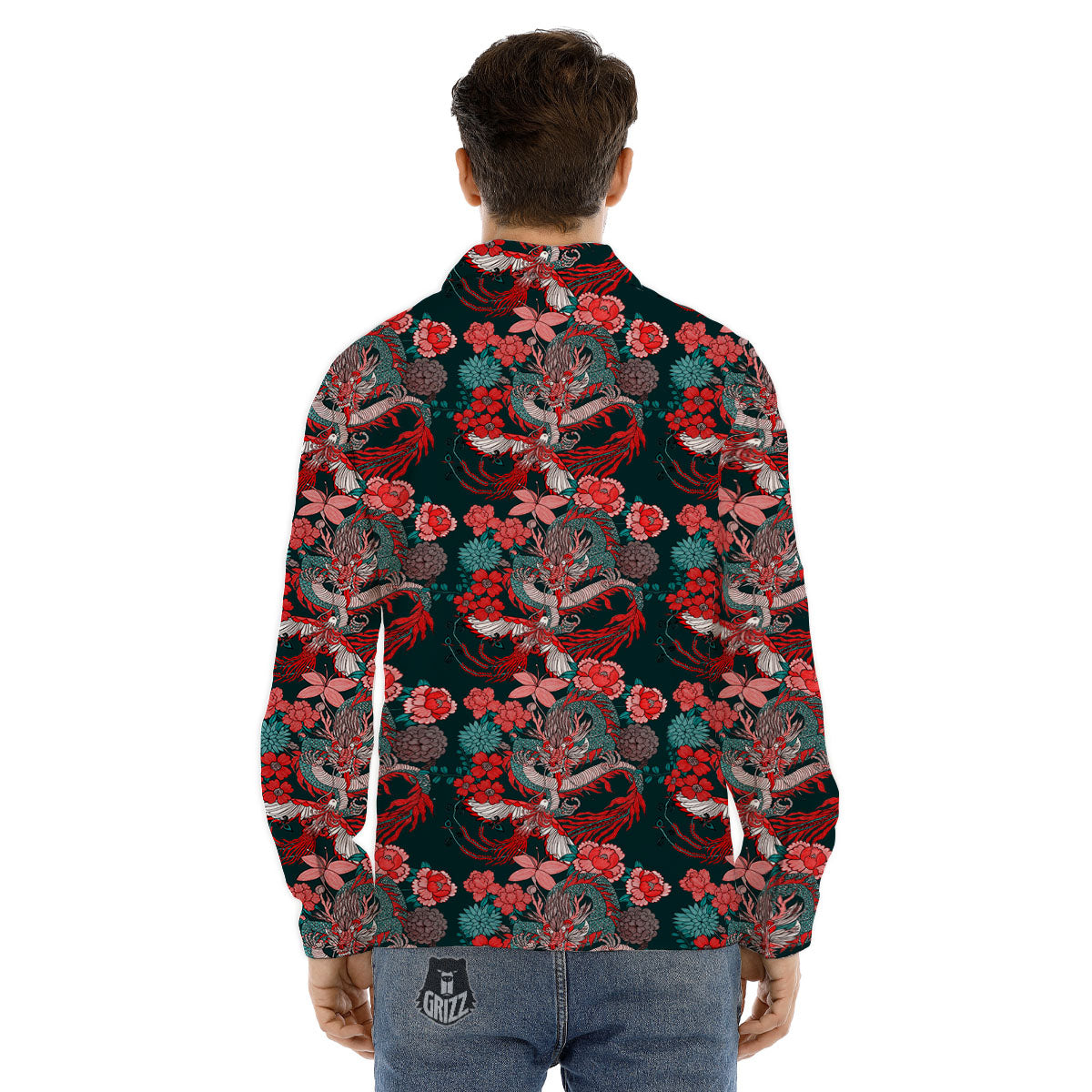 Egyptian Jackal Anubis God Print Pattern Men's Dress Shirts-grizzshop