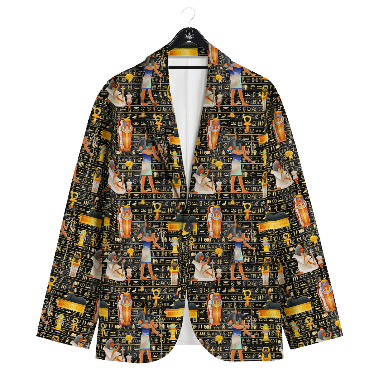 Egyptian Jackal Anubis God Print Pattern Men's Sport Coat-grizzshop