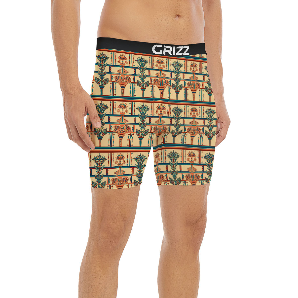 Egyptian Ornament Print Pattern Boxer Briefs-grizzshop