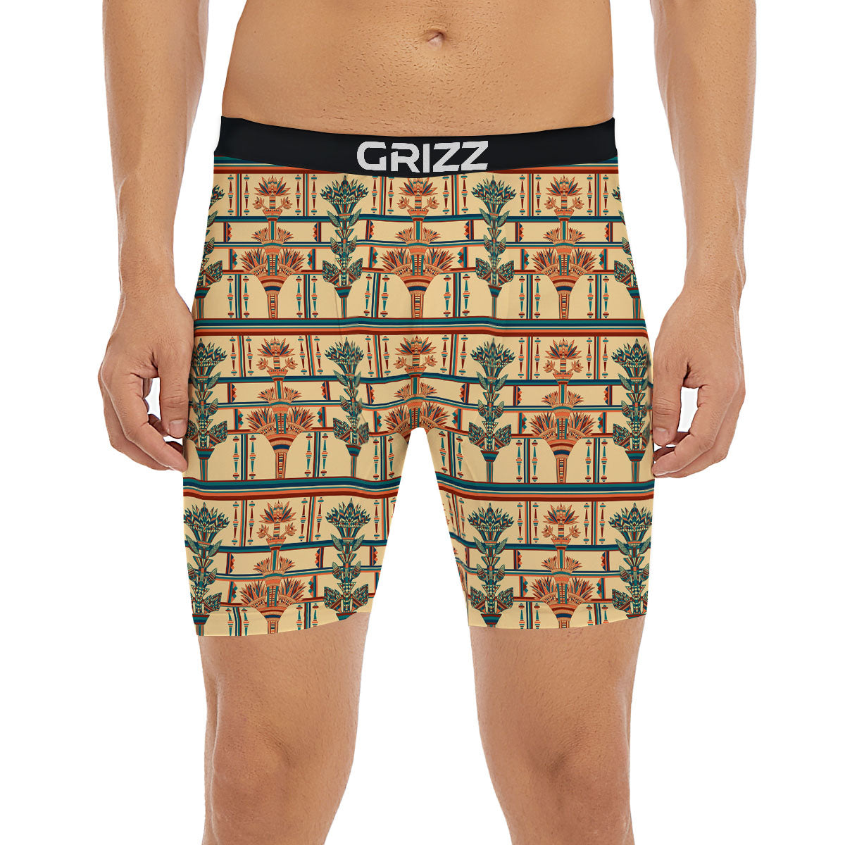 Egyptian Ornament Print Pattern Boxer Briefs-grizzshop