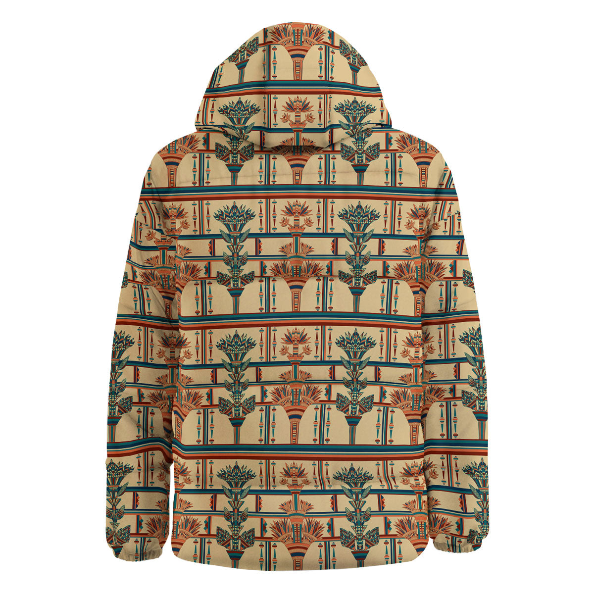 Egyptian Ornament Print Pattern Down Jacket-grizzshop