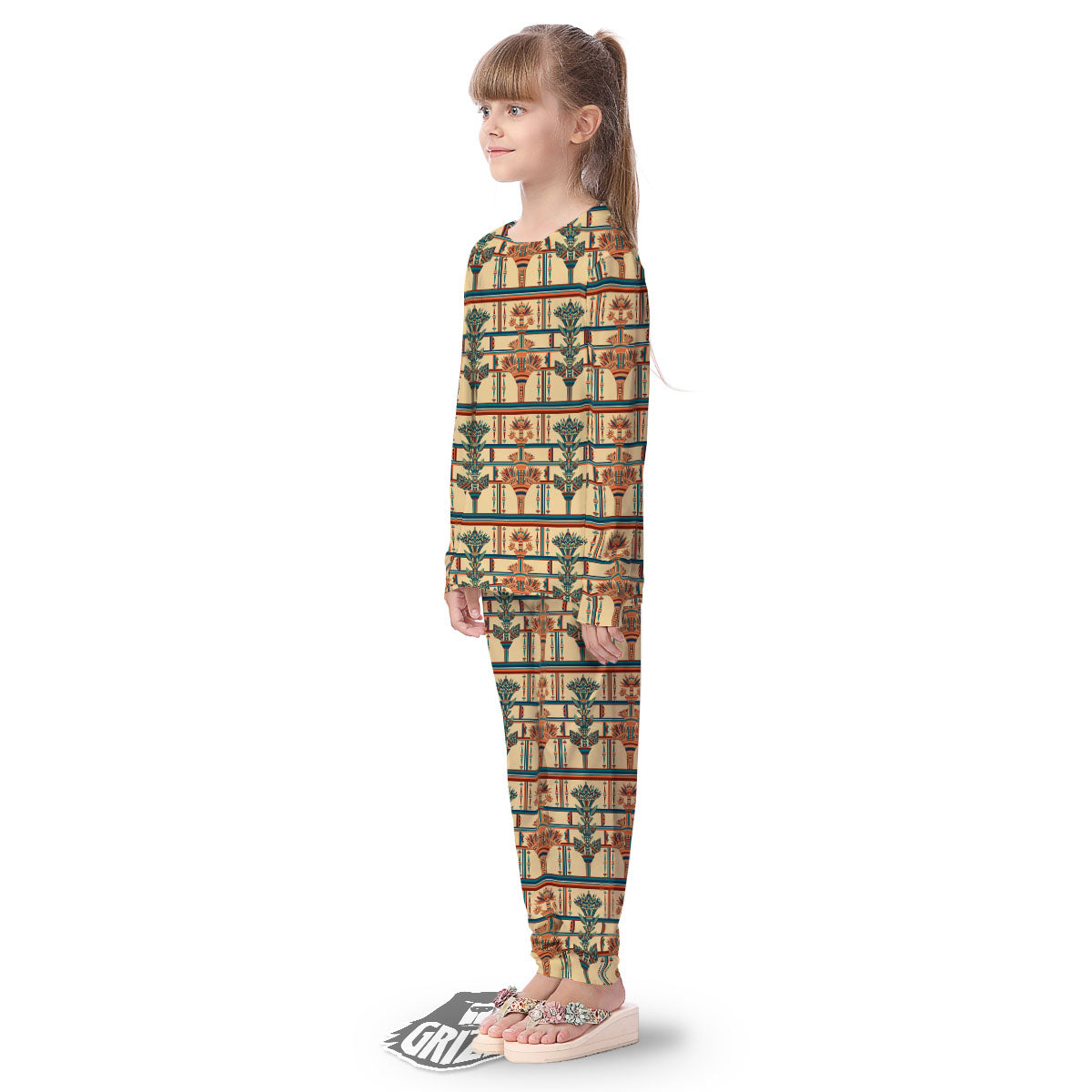 Egyptian Ornament Print Pattern Kid's Pajamas-grizzshop