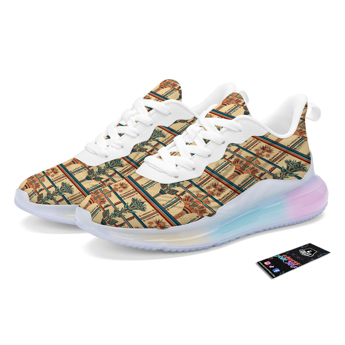 Egyptian Ornament Print Pattern Running Sneakers-grizzshop