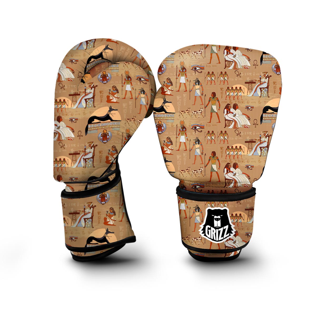 Egyptian Pattern Print Boxing Gloves-grizzshop