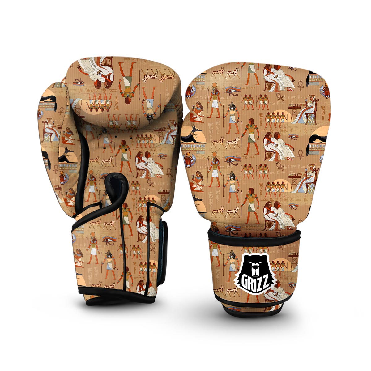 Egyptian Pattern Print Boxing Gloves-grizzshop