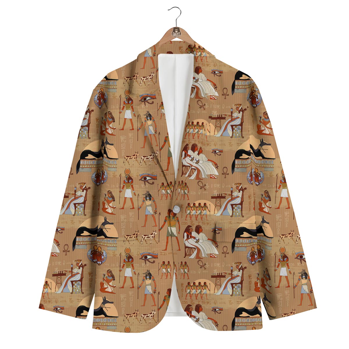 Egyptian Pattern Print Men's Blazer-grizzshop