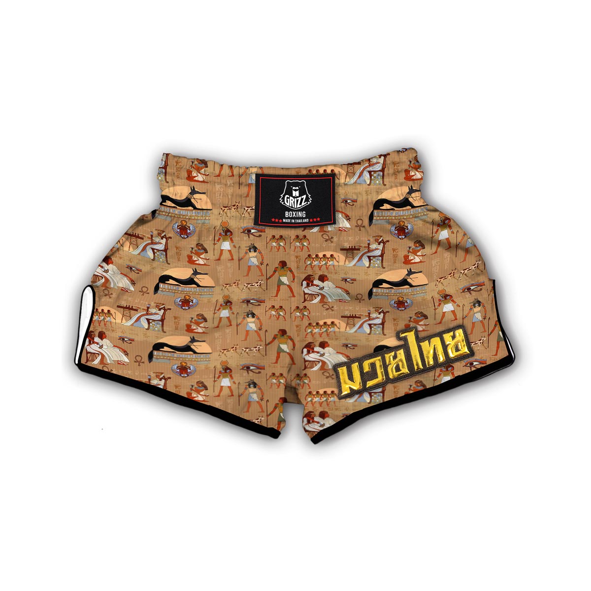 Egyptian Pattern Print Muay Thai Boxing Shorts-grizzshop