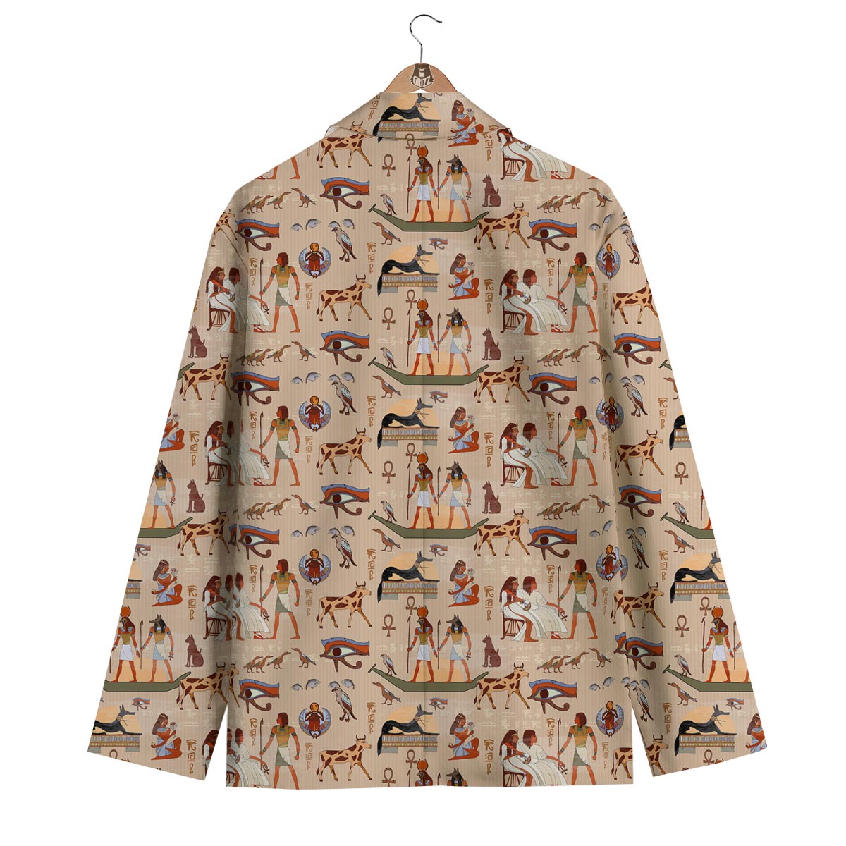 Egyptian Print Paper Pattern Men's Blazer-grizzshop