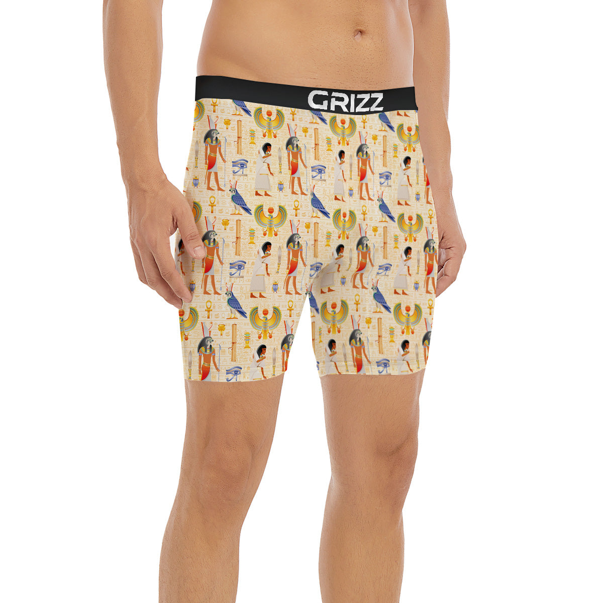 Egyptian Print Pattern Boxer Briefs-grizzshop