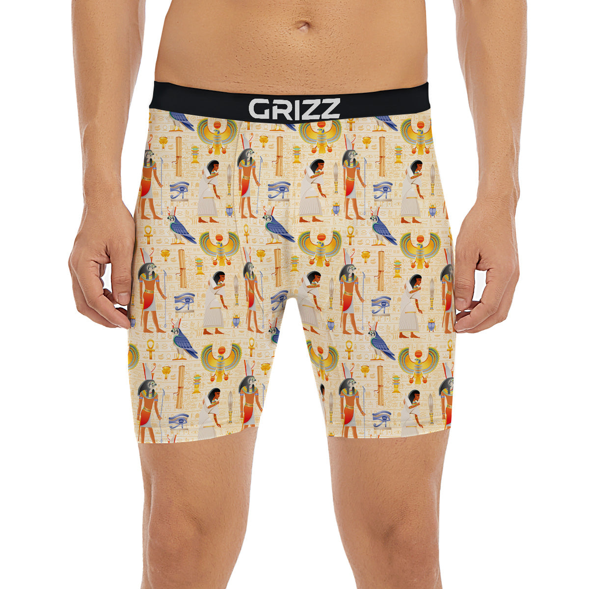 Egyptian Print Pattern Boxer Briefs-grizzshop