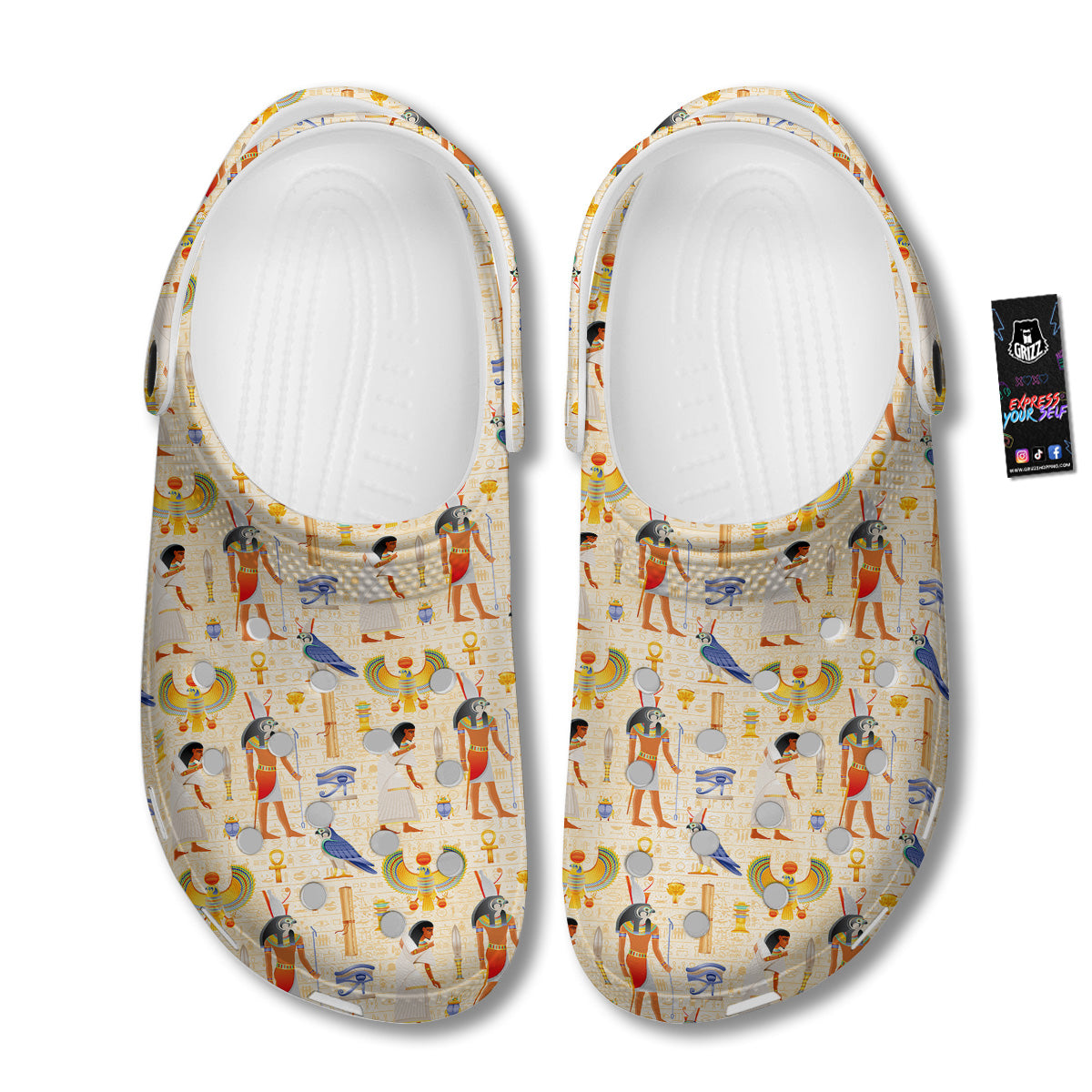 Egyptian Print Pattern Clog-grizzshop