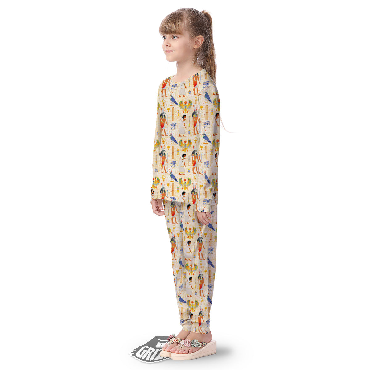 Egyptian Print Pattern Kid's Pajamas-grizzshop