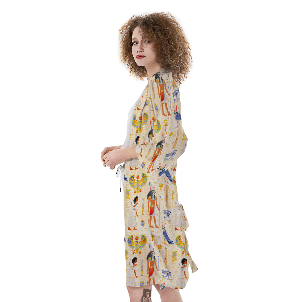 Egyptian Print Pattern Kimono-grizzshop