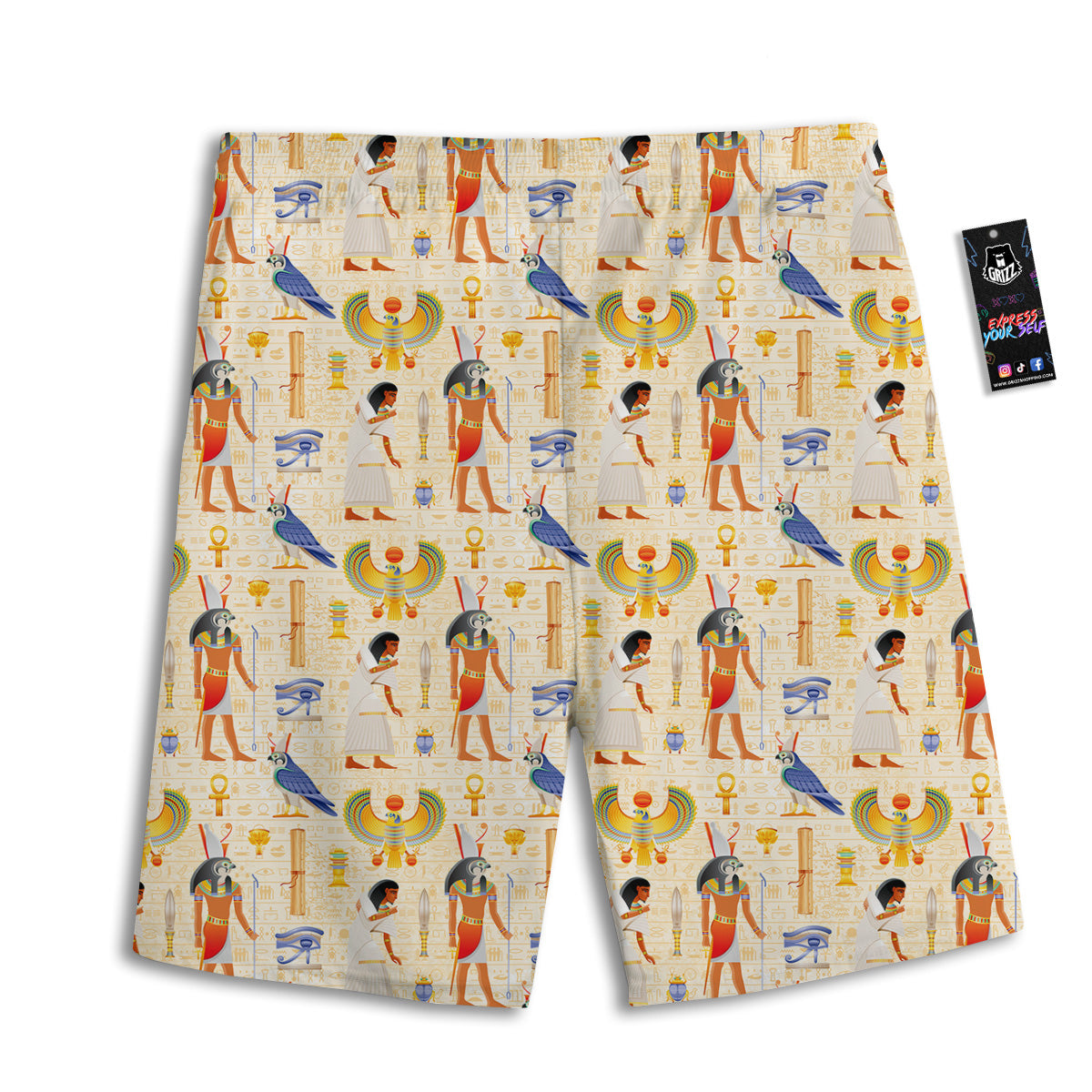 Egyptian Print Pattern Men's Athletic Shorts