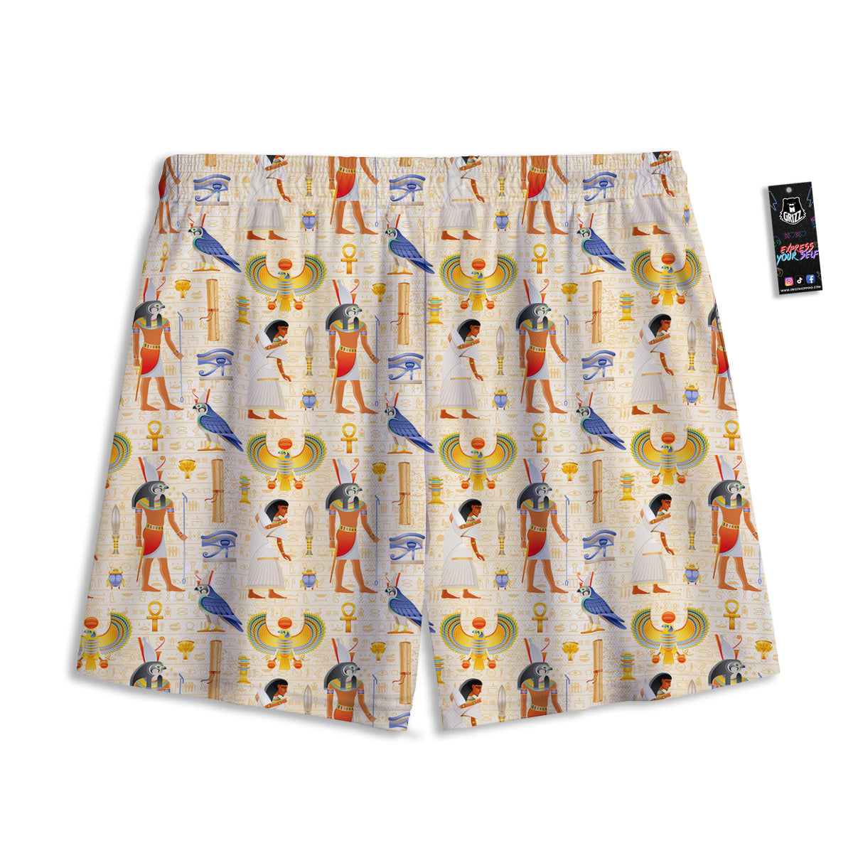 Grizzly Bear Print Pattern Mesh Shorts
