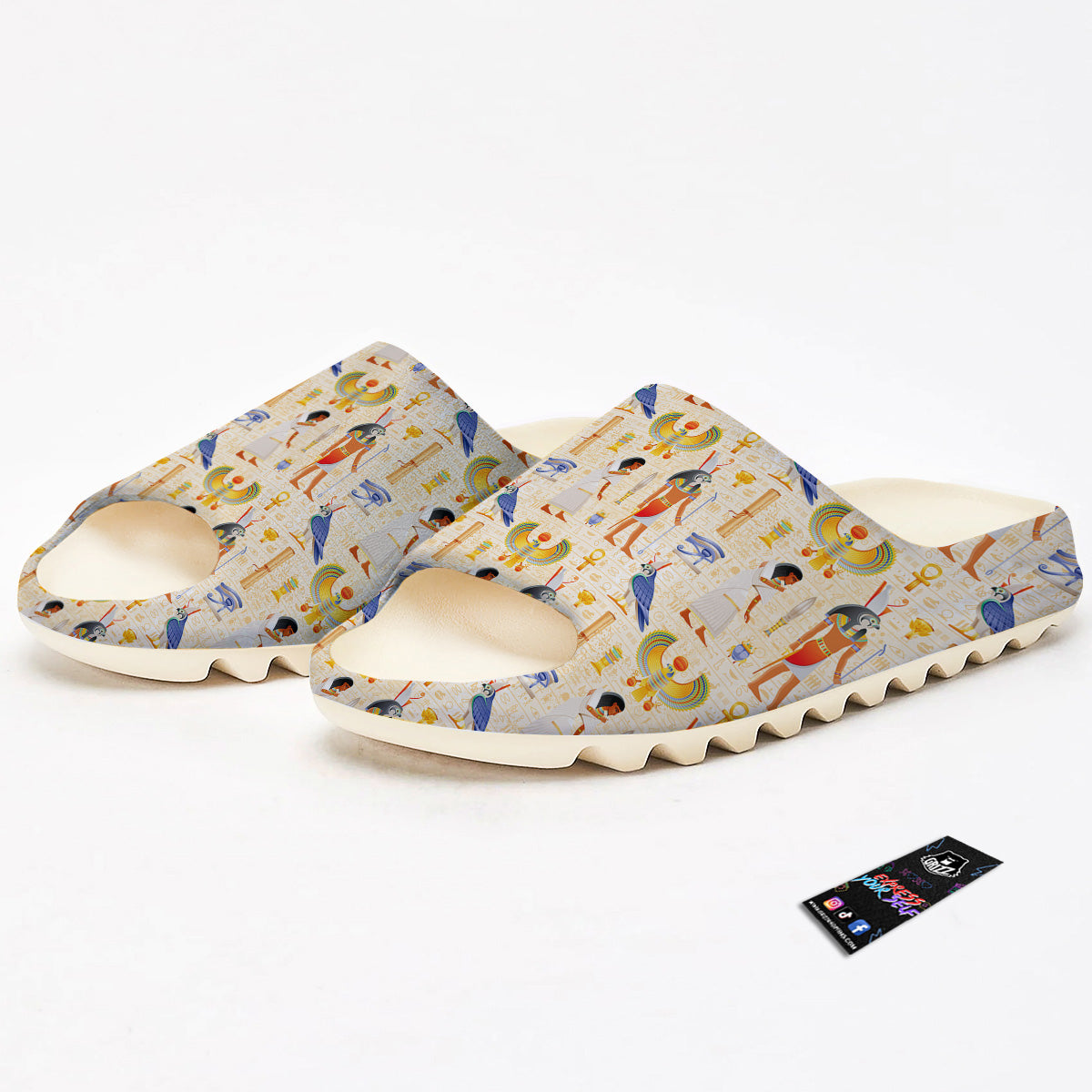 Egyptian Print Pattern Sandals-grizzshop
