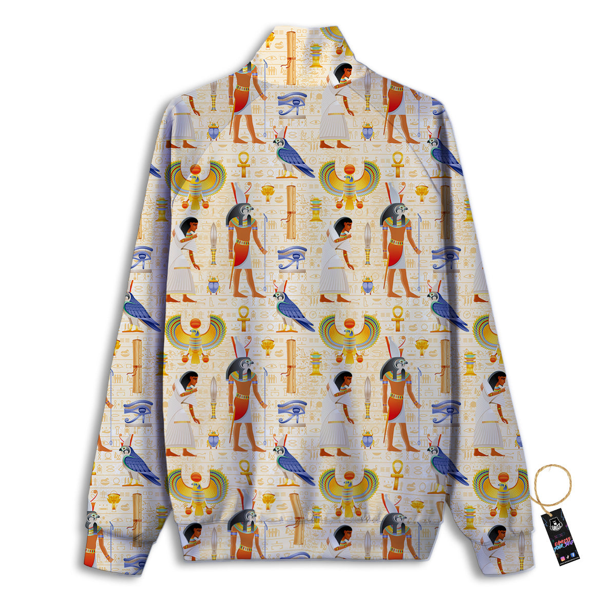 Egyptian Print Pattern Track Jacket-grizzshop