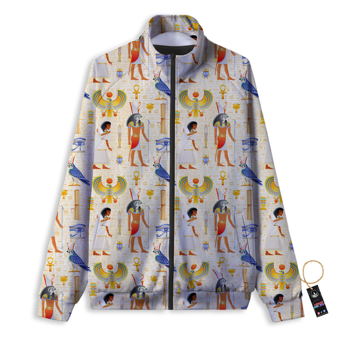 Egyptian Print Pattern Track Jacket-grizzshop