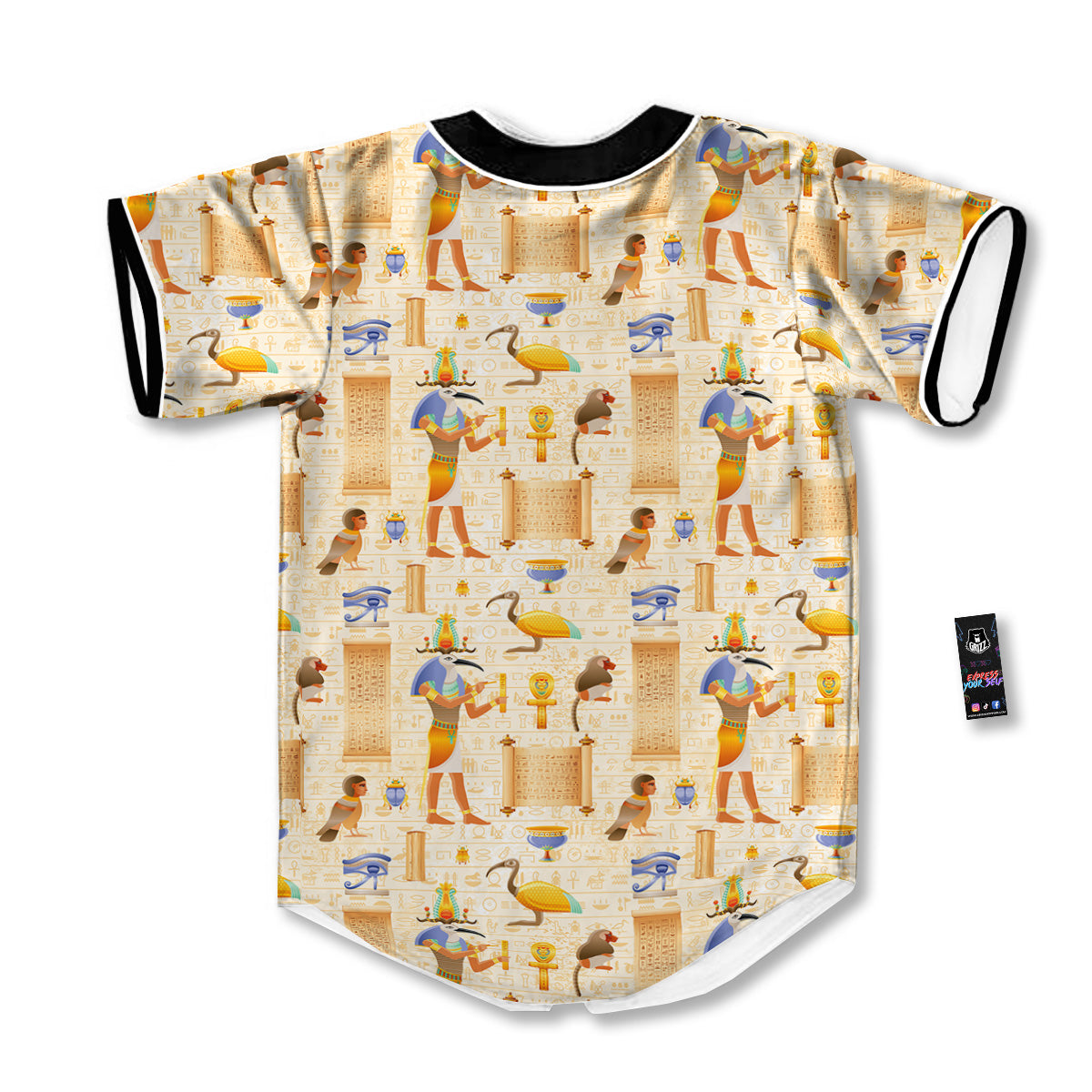 Egyptian Thoth Print Pattern Baseball Jersey-grizzshop